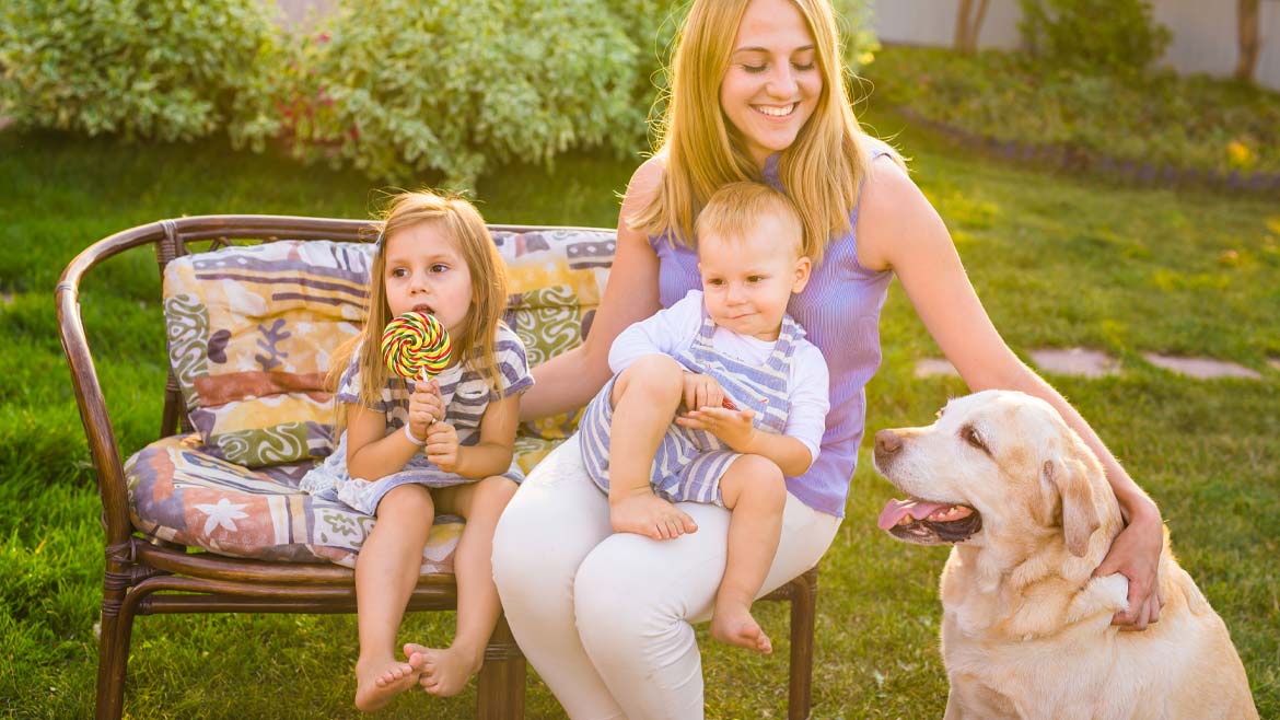 family and dog